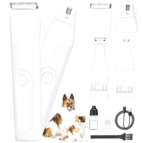 DEMKICO Dog Clippers for Grooming, Dog Paw Trimmer, Dog Nail Grinder, Low Noise Cordless Pet Hair Trimmers for Small and Large Dogs Cats and Other Pets