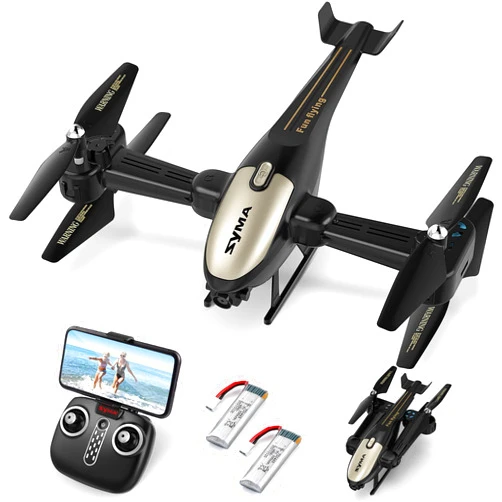 SYMA Helicopter Drone with Camera for Adults 1080P HD FPV Cameras, SYMA Remote Control Helicopters Toys for Boys Girls with Flight Route Mod, Altitude Hold, Headless Mode, 3D Flips and 2 Batteries