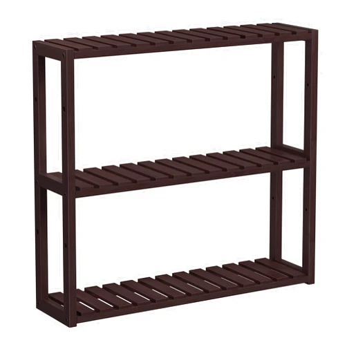 SONGMICS Bamboo Bathroom Shelf, 3-Tier Adjustable Plants Rack, Wall-Mounted or Stand, in The Living Room, Balcony, Kitchen, 5.9 x 23.6 x 21.3 Inches, Brown