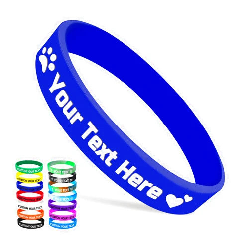 ABIsedrin Custom Silicone Wristbands Bulk 1/5/25/50/100/200 PCS Personalized Rubber Bracelets Wristbands for Events,Support, Fundraisers, Motivation, Awareness(Blue)