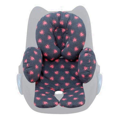 JYOKO KIDS Reducer Cushion Infant Head & Baby Body Support Antiallergic 100% Cotton (Fluor Heart, Head and Body Support) 2 Parts