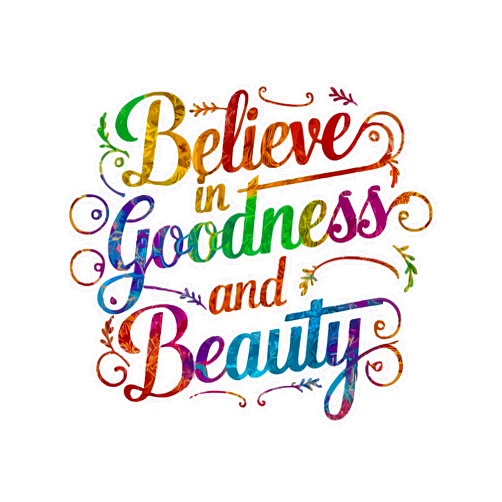 Design With Vinyl Believe in Goodness and Beauty Idealistic Hopeful Uplifting Inspiring Quote Wall Art Sticker Designs Vinyl Stickers for Home House Walls Rooms Windows Bedroom Decoration Size (12x12 inch)