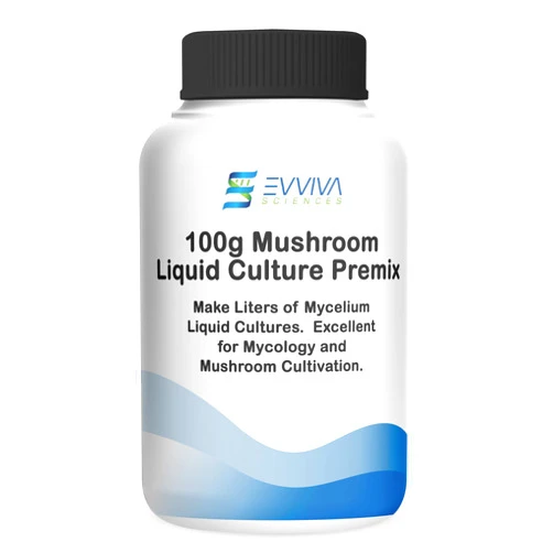 ES EVVIVA SCIENCES Mushroom Liquid Culture Premix 100 Grams - Evviva Sciences – Make Liters of Your Own Mushroom, Mycelium Liquid Cultures - Professional Lab Performance - Excellent for Mycology Projects