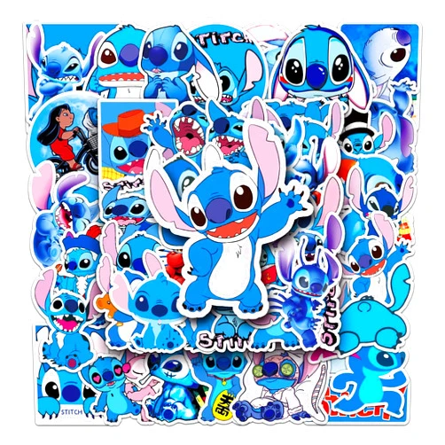 ZCGONG 50 PCS Stitch Stickers,Cartoon Lilo and Stitch Reusable Vinyl Waterproof Decal for Water Bottle,Kids Teens Gifts Laptop Toy Sticker for DIY Decorate Bumper Phone Hard Hat
