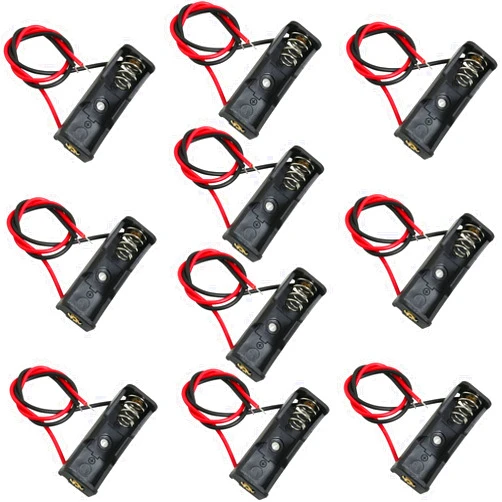 LUORNG 10PCS 12V 23A Battery Holder, Battery Case with Leads Wires, Black