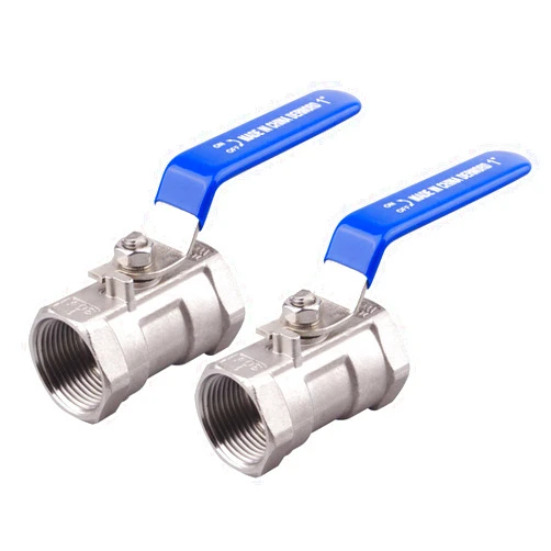 DERNORD Stainless Steel Ball Valve 1PC Type 1 Inch NPT Standard Port for Water, Oil, and Gas (Pack of 2)