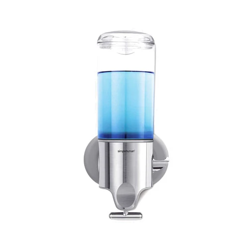 simplehuman Wall Mount Pumps, Single 15 fl. oz. Shampoo & Soap Dispenser, Stainless Steel