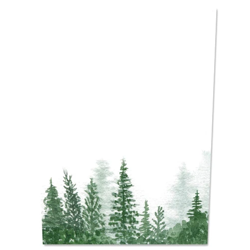 Generic AnyDesign 60 Sheet Forest Stationery Letterhead Paper Watercolor Forest Writing Paper Greeting Paper for Party Invitations School Printing, 8.5 x 11 Inch