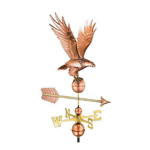 Good Directions Polished Copper Eagle Weathervane – Decorative Rooftop Accent for Barns, Homes, Sheds, and Cupolas – Durable & Handcrafted