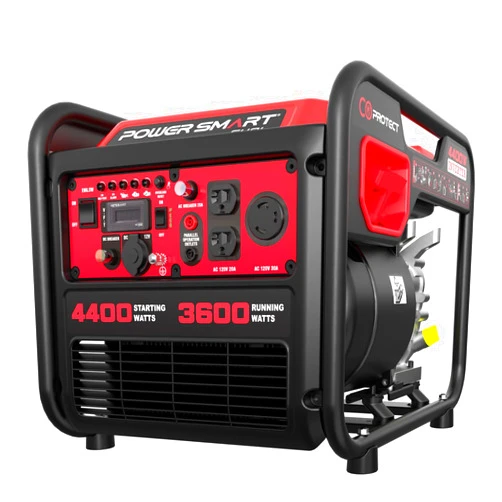 PowerSmart 4400-Watt Portable Inverter Generator, Gas Powered, CO-Sensor, Lightweight & Quiet for Home Use and Emergency Backup, Camping, EPA Compliant