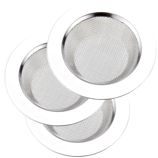 LASSHSWA 3 PCS Kitchen Sink Strainer Stainless Steel, Kitchen Sink Drain Strainer，Sink Strainers with Large Wide Rim 4.5