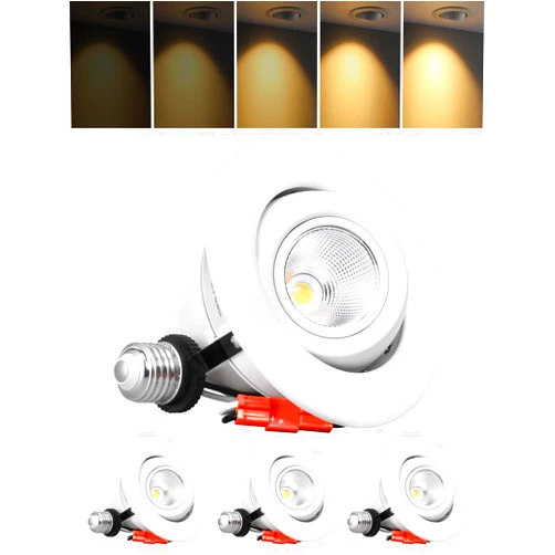 TORCHSTAR 4 Inch LED Gimbal Retrofit Recessed Light Dimmable, 9W Swivel Adjustable Eyeball Downlight, CRI90, Directional Eyeball Can Light, ETL Listed, 2700K Soft White, Pack of 4
