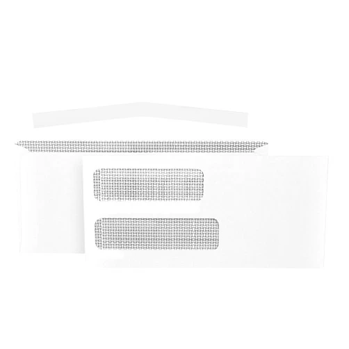 Blue Summit Supplies 500 No. 10 Gummed Double Window Security Envelopes - Perfect Size for Multiple Business Statements, Quickbooks Invoices, and Return Envelopes - Number 10 Size 4 1/8 X 9 ½ Inch