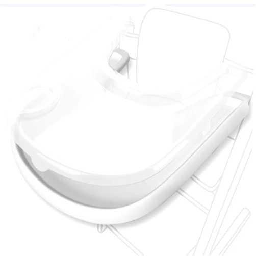 Babarta Replacement Tray & Cover for Stokke Tripp Trapp Highchair | Combo of Matte White Tray + Clear Cover for Easy Cleaning & Strong Suction