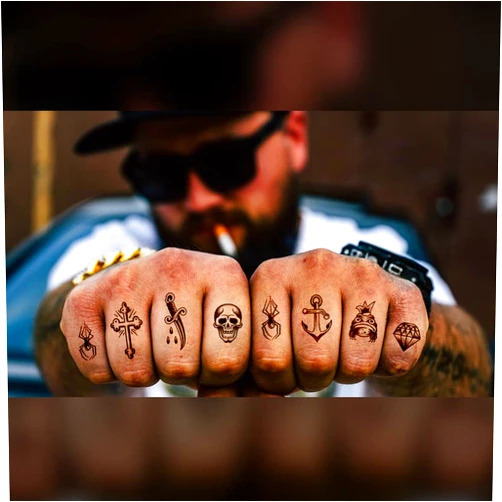 Yeeech Finger Tattoos Temporary Small Little Mini DIY Body Art for Kids Men Women Couple Valentine's Day Wedding Costume Club Electric Music Festival Party Decor 3 Sheets 110 Patterns