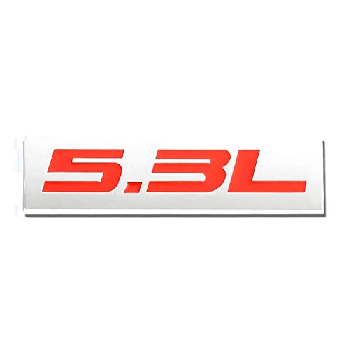 UrMarketOutlet 5.3L Red/Chrome Aluminum Alloy Auto Trunk Door Fender Bumper Badge Decal Emblem Adhesive Tape Sticker