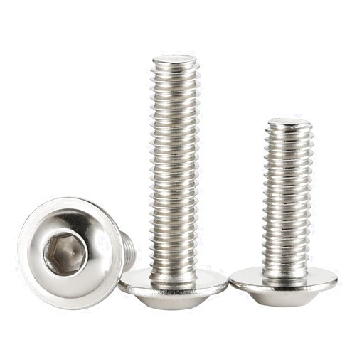 Mellewell M6 x 12mm Flanged Button Head Socket Cap Screw Bolts, 304 Stainless Steel 18-8, Allen Socket Drive, Bright Finish, Fully Threaded, Pack of 25