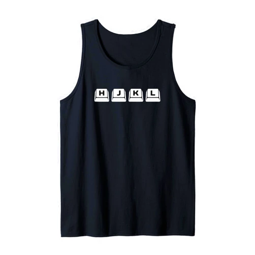 Vi & Vim Coder & Programmer Merch by Geeksta HJKL Computer Keyboard Keys Design for vi & Vim Users Tank Top