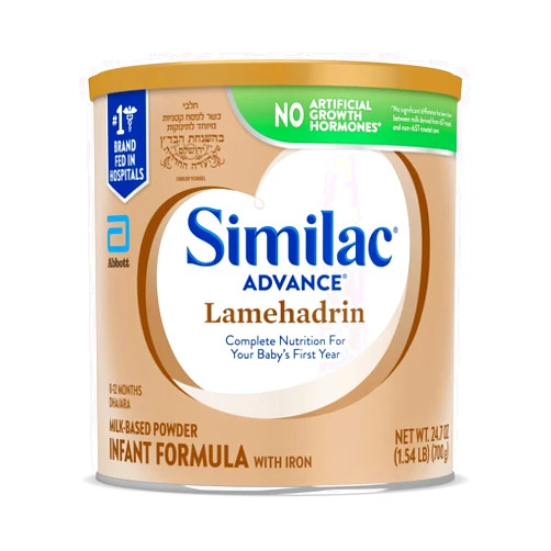 Similac Health & Personal Care Similac Lamehadrin Badatz-certified Advance Infant Formula with Iron, Certified Kosher Baby Formula Powder, 24.7 ounce (Single Can)
