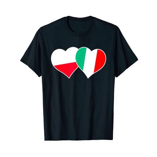 Italian Polish Flag Gifts Half Italian Half Polish Heart Love Italy Poland Poltalian T-Shirt