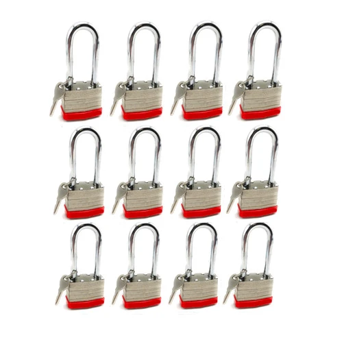Vault Locks 50mm (A389) Laminated Hardened Steel Long Shackle Padlock, 1 3/4