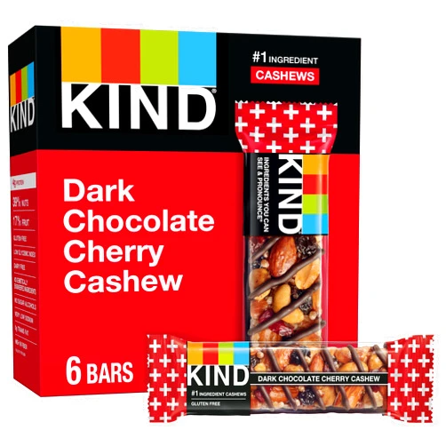 KIND bar, Dark Chocolate Cherry Cashew, 8.4 Oz (Pack Of 6)
