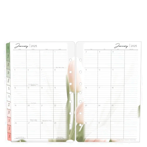 Franklin Covey FranklinCovey - Blooms Two-Page Monthly Calendar Tabs (Classic, Jan 2025 - Dec 2025)