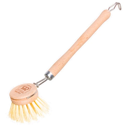REDECKER Tampico Fiber Bristle 1-1/2-Inch All-Purpose Kitchen Dish Scrub Brush with Beechwood Handle, Bamboo Dish Brush - Wooden Dish Brush with Handle for Pots, Pans, and Kitchen Utensils