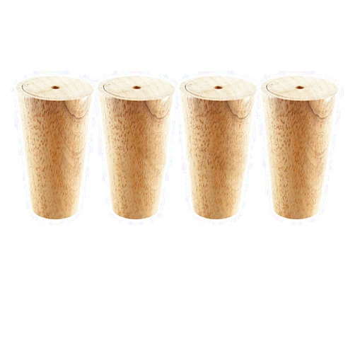 Vvlo 4PCS Oak Wood 300x48x30mm Height Reliable Inclined Furniture Leg with Iron Plate Sofa Table Cupboard Feet with Gaskets