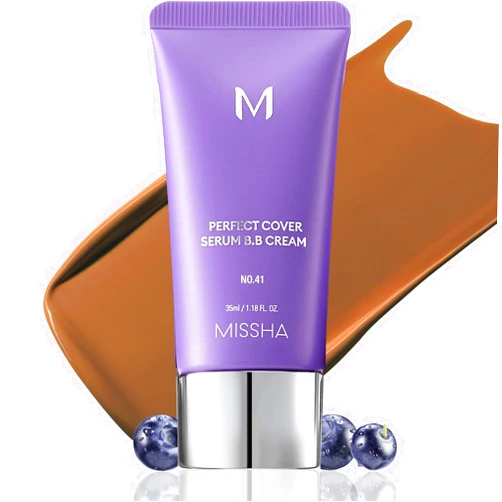 MISSHA M PERFECT COVER SERUM BB CREAM No.41 Medium Tan- Tan/Deep with Warm Undertone, Skin Tint, Tinted Moisturizer, Skin Care Foundation Makeup, Korean Makeup,1.18 Fl oz