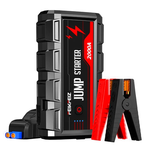 FEIKFEIZ Car Jump Starter, 2000A Peak 16800mAh 12V Car Battery Starter(Up to 8.0L Gas, 6.0L Diesel Engine), with USB Quick Charge 3.0,LED Light.