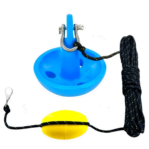 XIALUO Marine Mushroom Anchor Kit 20 lb Blue PE Coated Kayak Anchor Accessories with 50 ft Rope for Fishing Kayaks, Canoe, Jet Ski, SUP Paddle Board and Small Boats