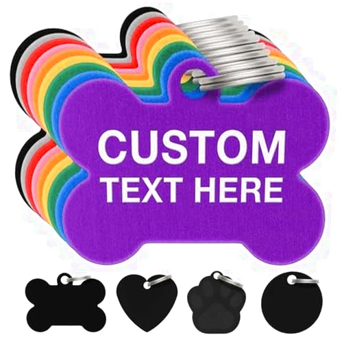 Dr. Fremont's Pet ID Tag Custom for Dog Cat Personalized | Many Shapes and Colors to Choose from | Made in USA | Strong Anodized Aluminum