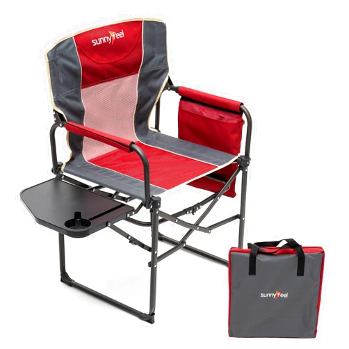 SUNNYFEEL Camping Directors Chair, Heavy Duty,Oversized Portable Folding Chair with Side Table, Pocket for Beach, Fishing,Trip,Picnic,Lawn,Concert Outdoor Foldable Camp Chairs