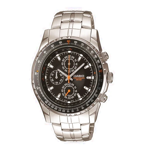 Casio Men's MTP4500D-1AV Slide Rule Bezel Aviator Stainless Steel Watch