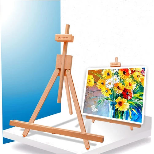 Miratuso Painting Easel, Folding Wooden Tabletop Easel Stand Holds Highest to 22