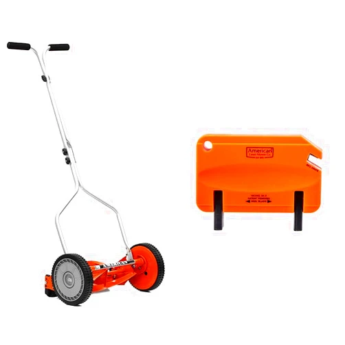 American Lawn Mower Company American Lawn Mower 14-Inch 4-Blade Push Reel Lawn Mower + Hand Sharpener