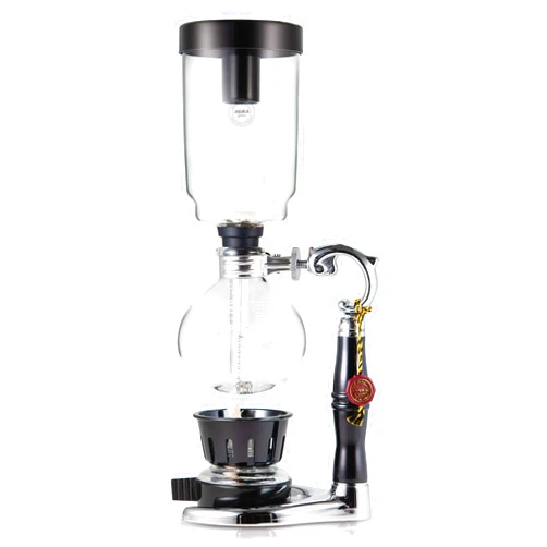 YAMA Glass 3 Cup Tabletop Siphon Gravity Coffee Maker with Alcohol Burner