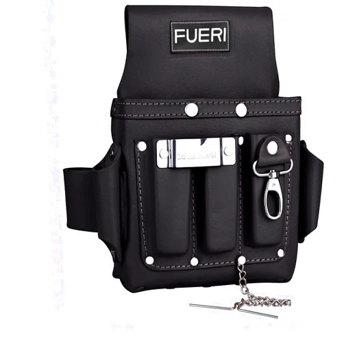 FUERI Professional 4 Pocket Electrician Tool Pouch Tool Bag Tool Kit | High Grade Premium Leather, Riveted Reinforcement Organizer Tool Holder | Carpenters Tool Pouch 4 Pockets