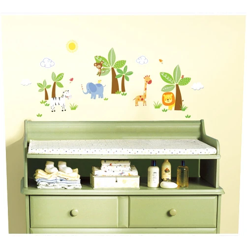 RoomMates RMK2635SCS Jungle Friends Peel and Stick Wall Decals