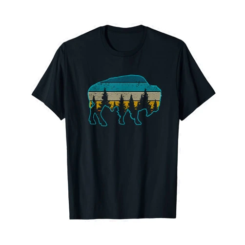 Bison Apparel & Gifts Bison American Buffalo Vintage National Park Souvenir Gift T-Shirt