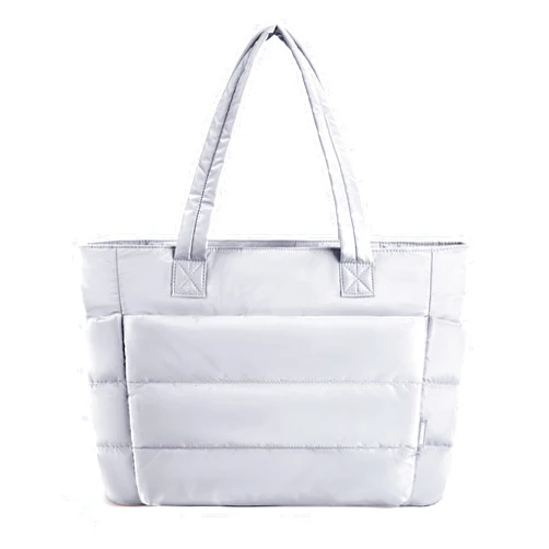 BAGSMART Tote Bag for Women, Lightweight Puffy Tote Bag with Compartments, Quilted Shoulder Bag Handbag for Travel, Work