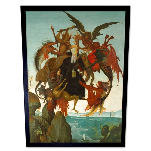Artery8 Michelangelo Buonarroti Torment St Anthony Painting Art Print Framed Poster Wall Decor 12x16 inch