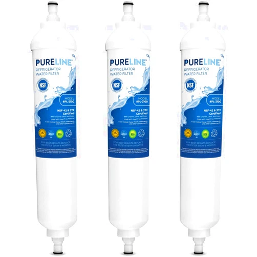 Pureline GXRTQR Inline Water Filter Replacement. Compatible with GE GXRTQR and GXRTQ. (3 Pack)
