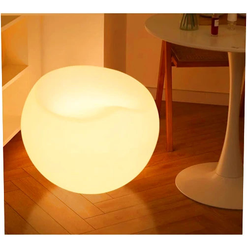 COPU 22-inch LED Glow Chair, Illuminated LED Lounger Light Chair w/Remote, 16 Colors Changing Round Glow Side Seat, Rechargeable Recessed Glitter Low Stools for Home Patio Party Mood Lighting, Waterproof