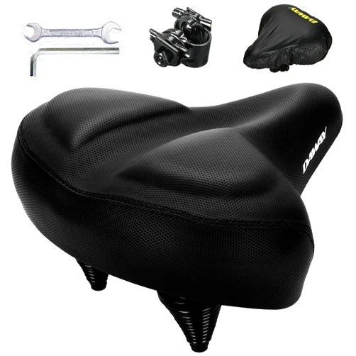 DAWAY C40 Ultra Comfortable Oversized Bike Seat - Memory Foam Padded, Extra Wide Bicycle Saddle, Ergonomic Replacement Cushion for Men Women - Fits for Peloton, Cruiser, Mountain, Road, Exercise Bikes