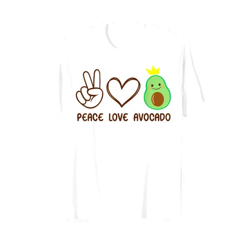Cute Avocado Lover Saying Novelty Designs Peace Love Avocado - Cute Avocado Lover Fruit Lover T-Shirt