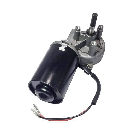 Bemonoc High Torque PMDC Worm Geared Motor 12V Reversible 50 RPM (Right Gear-Box) with Double Flat Shaft for Garage Door