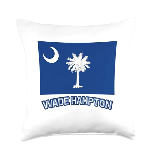 Greenville County - Clothing and Merch Wade Hampton-South Carolina | SC City State USA Souvenir-Throw Pillow, 18x18, Multicolor