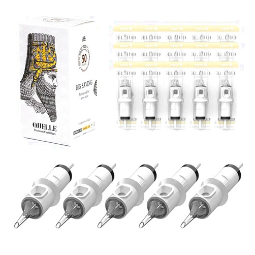 HAWINK 7RL Tattoo Needles Cartridge #12 Standard 7 Round Liner X-Taper 50PCS with Membrane Professional Disposable EN05S-50-1207RL